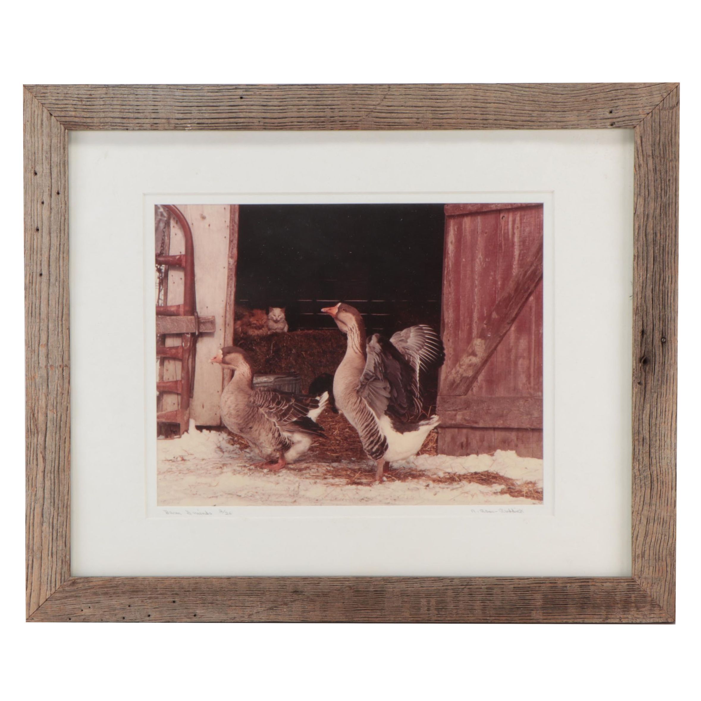 N. Ross Ruddick Giclée "Farm Friends," Late 20th Century