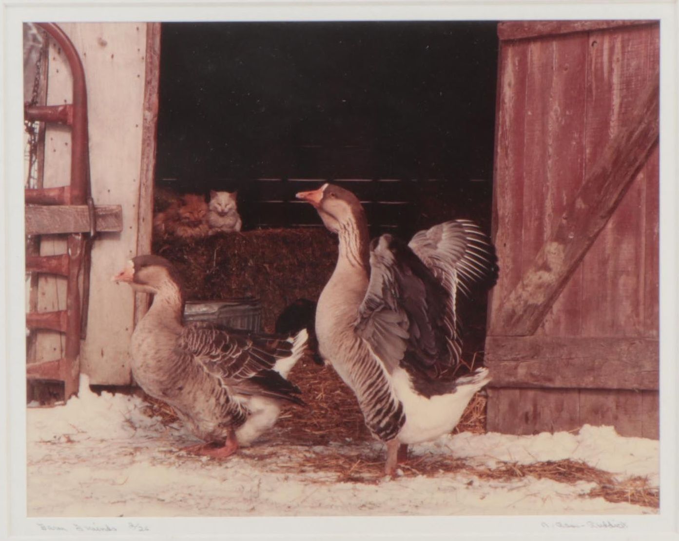 N. Ross Ruddick Giclée "Farm Friends," Late 20th Century