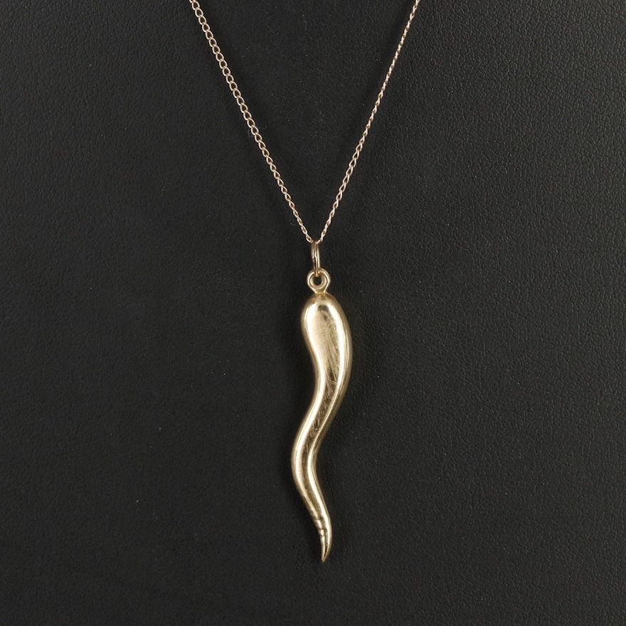 14K Cornicello Pendant Necklace