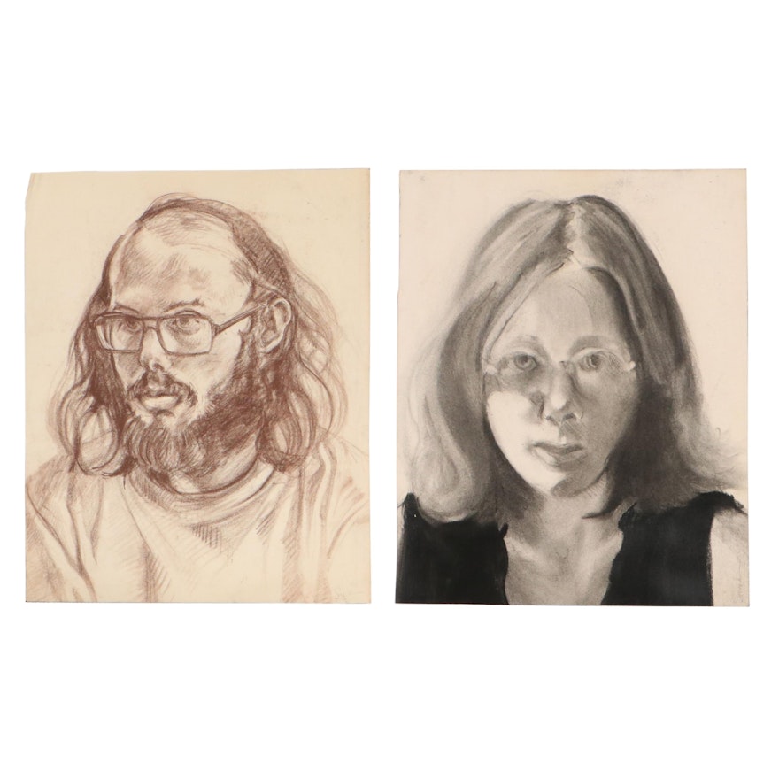 Richard Snyder Portrait Charcoal and Conté Drawings