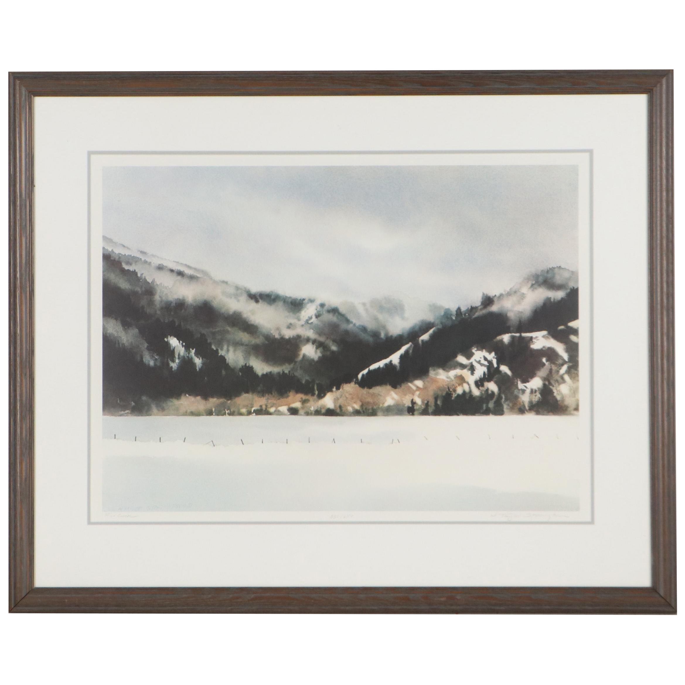 Nancy Taylor Stonington Offset Lithograph "Fox Creek," Late 20th Century