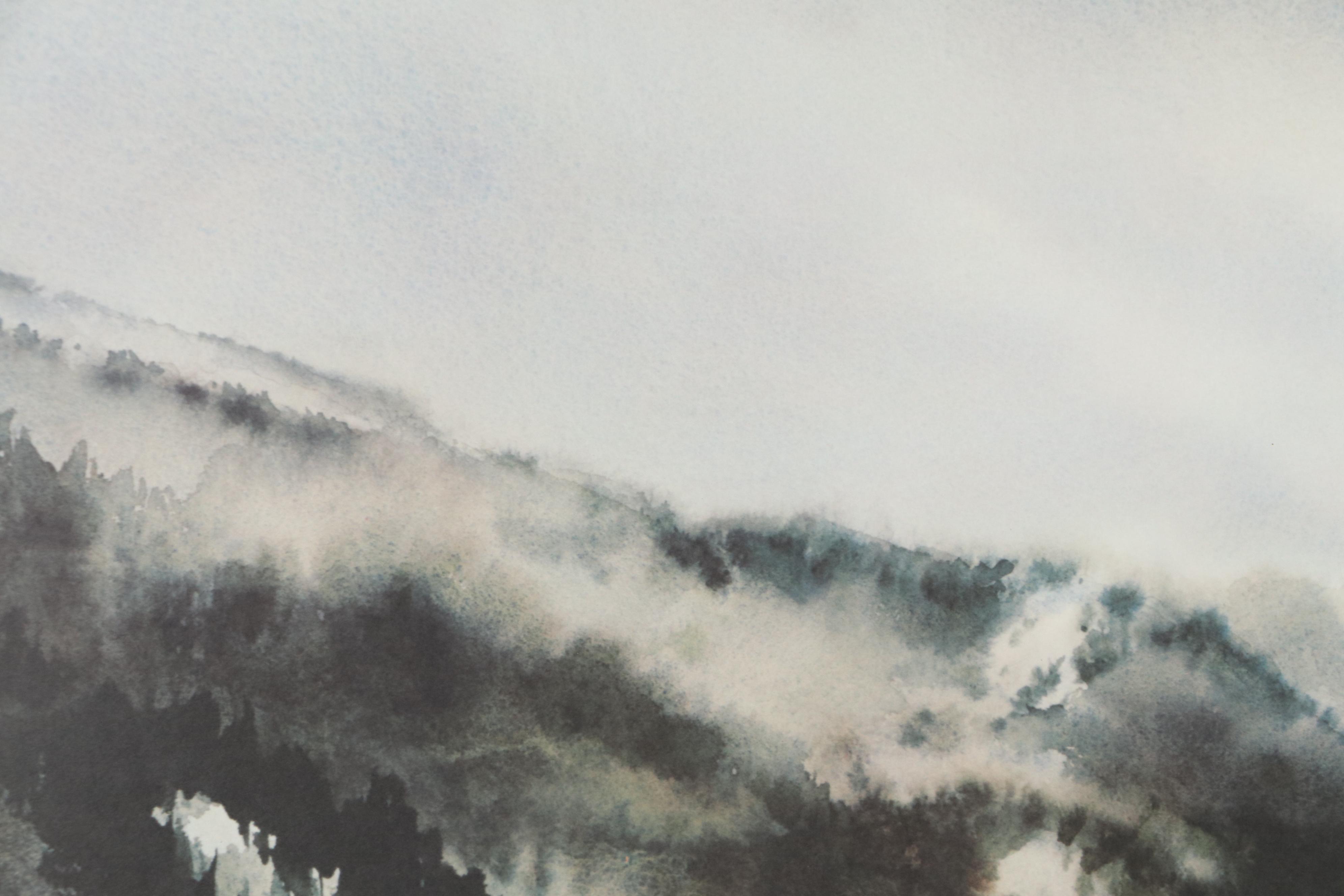 Nancy Taylor Stonington Offset Lithograph "Fox Creek," Late 20th Century