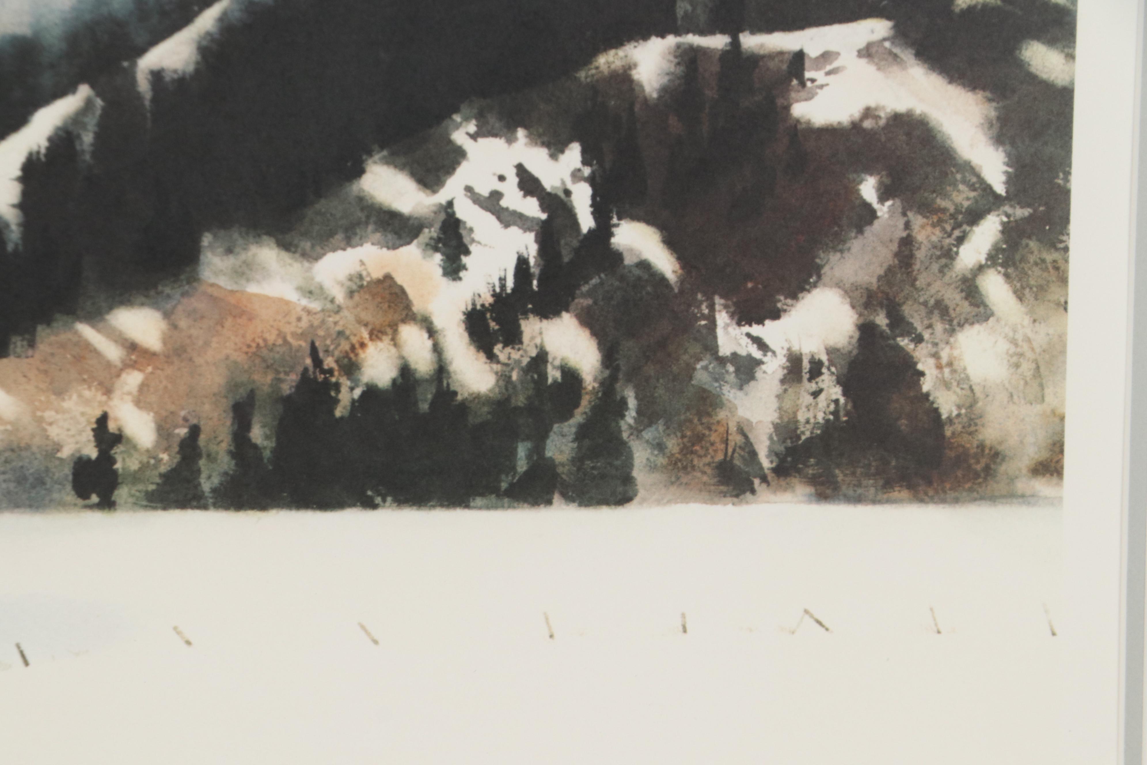 Nancy Taylor Stonington Offset Lithograph "Fox Creek," Late 20th Century