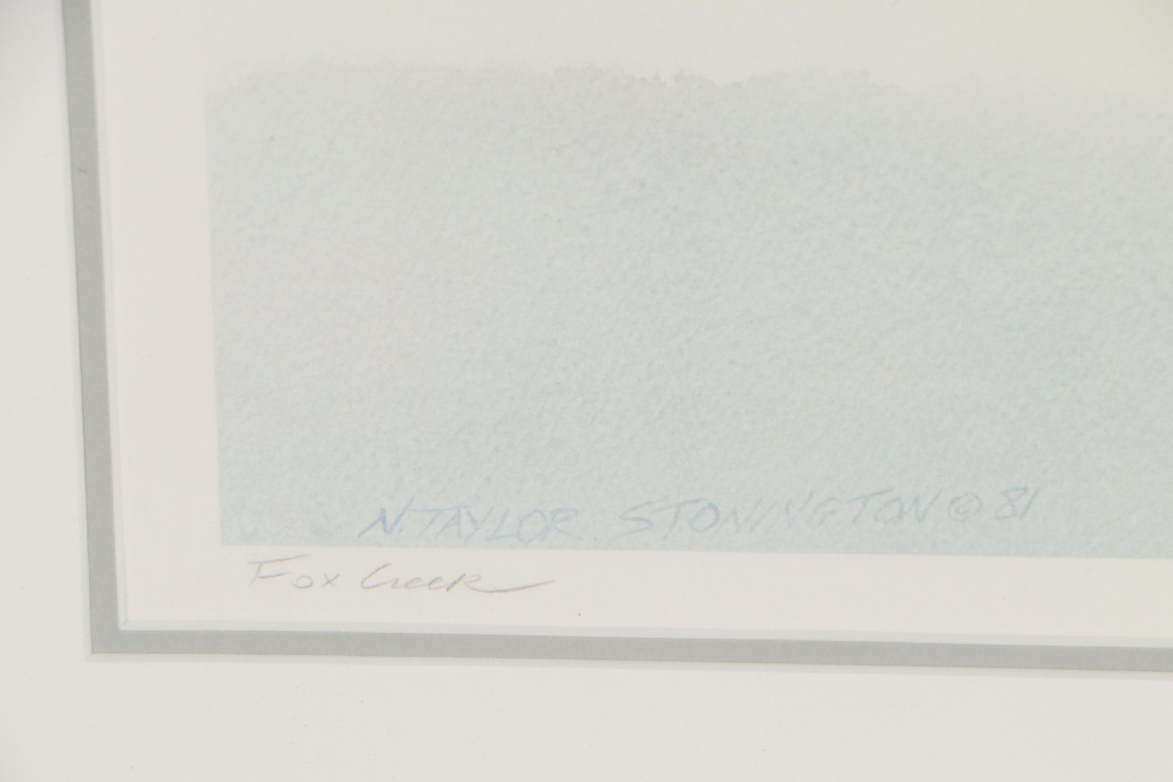 Nancy Taylor Stonington Offset Lithograph "Fox Creek," Late 20th Century