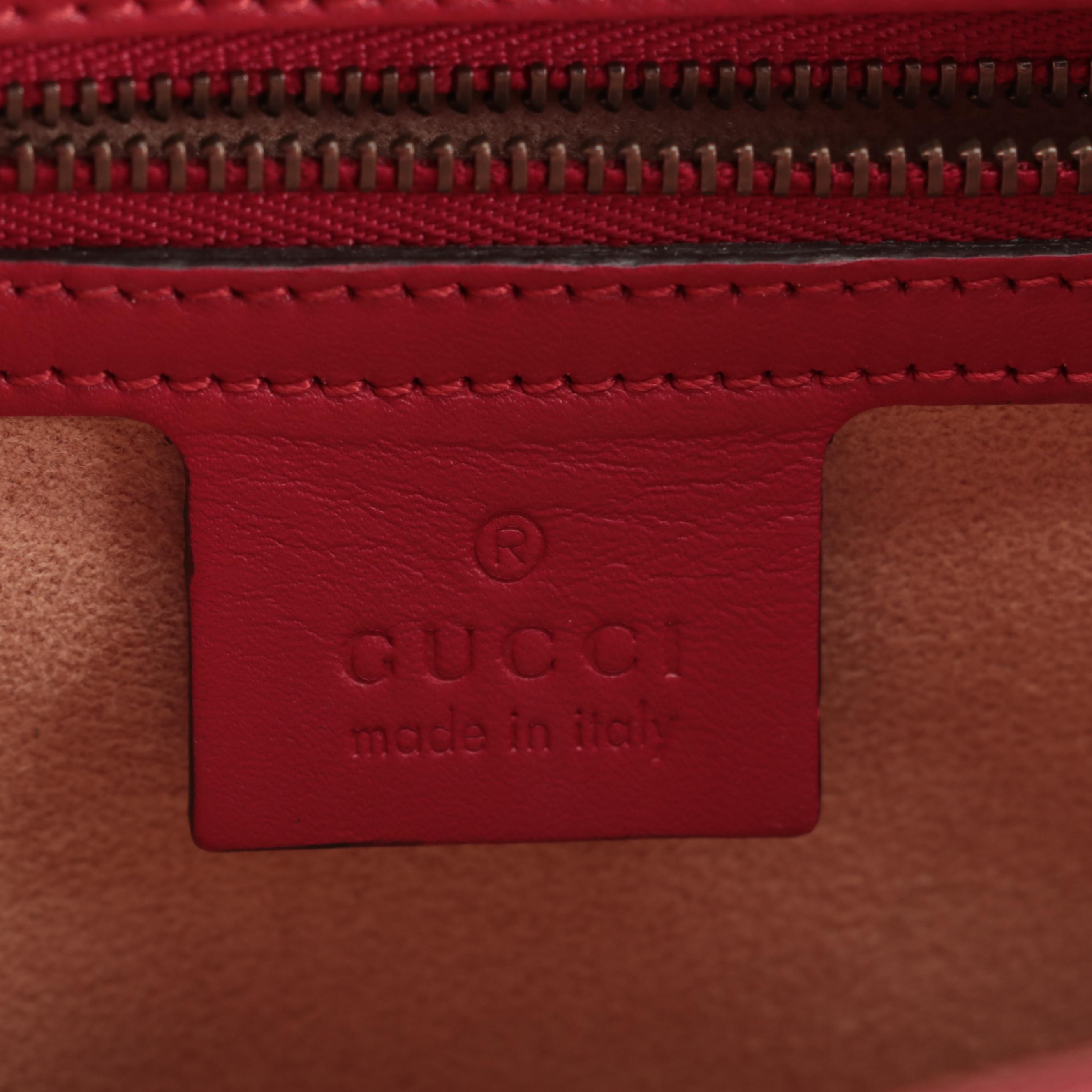Gucci Queen Margaret Top Handle Bag in Colorblock Leather with Embellished Flap