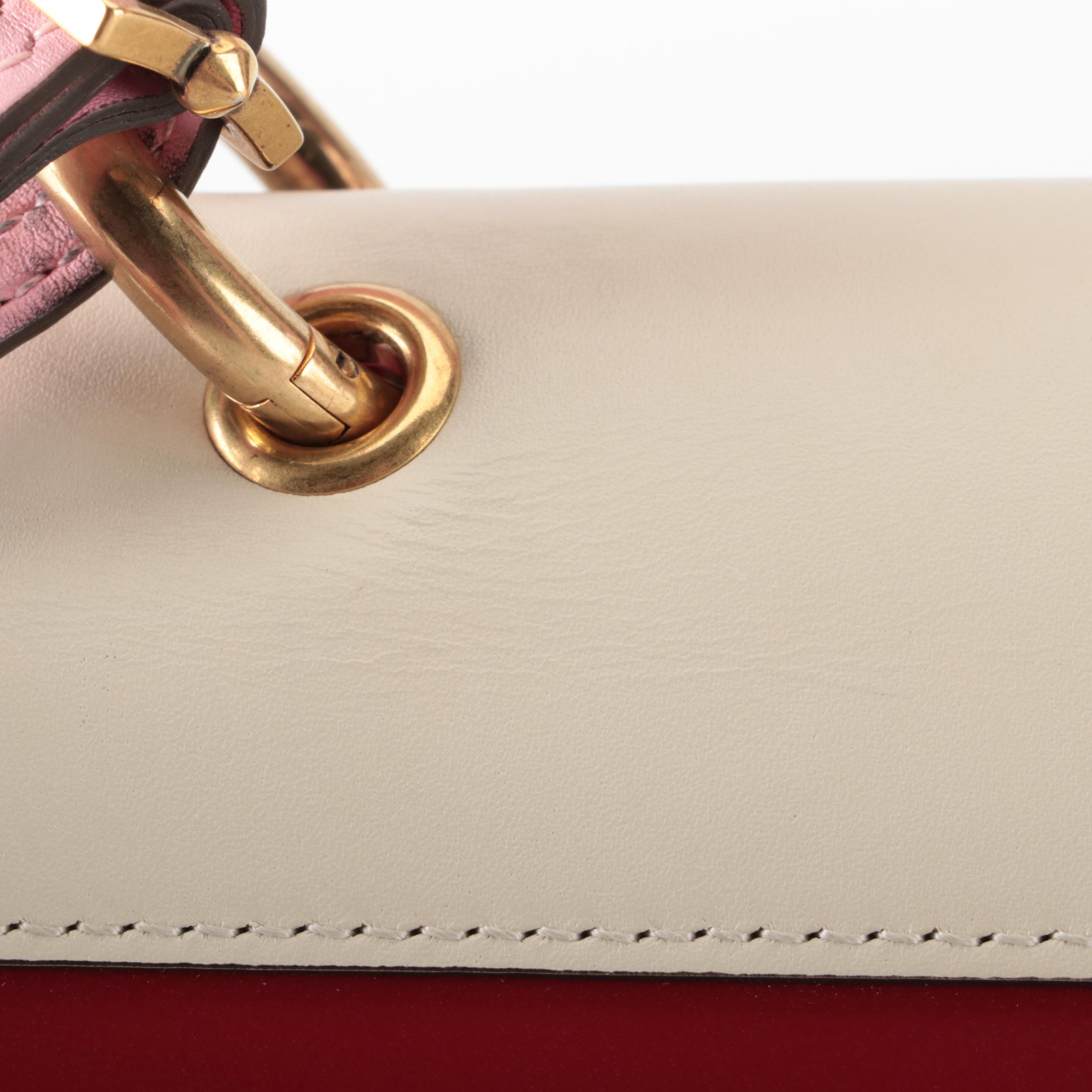 Gucci Queen Margaret Top Handle Bag in Colorblock Leather with Embellished Flap