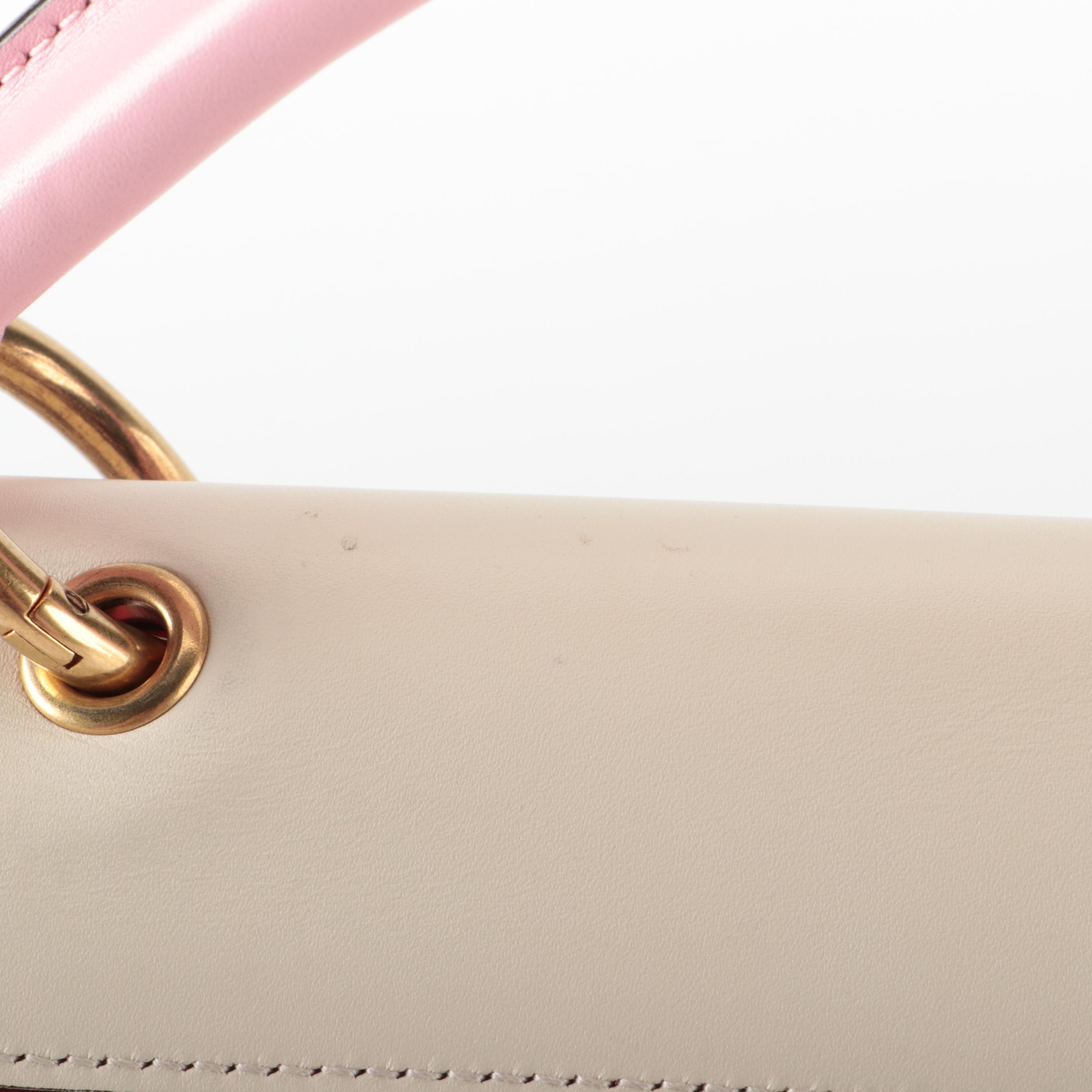 Gucci Queen Margaret Top Handle Bag in Colorblock Leather with Embellished Flap