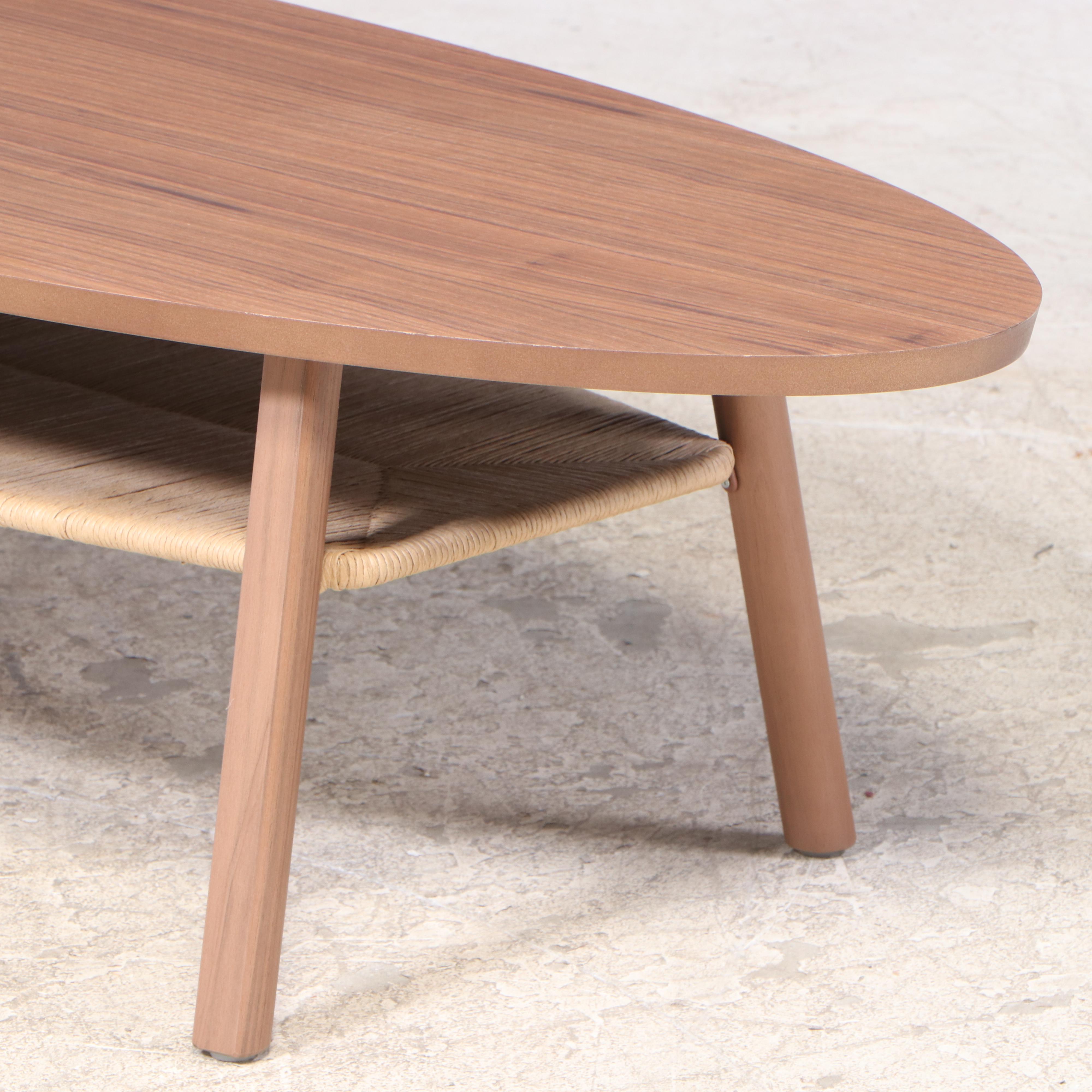 IKEA "Stockholm" Modernist Style Walnut and Papercord Coffee Table