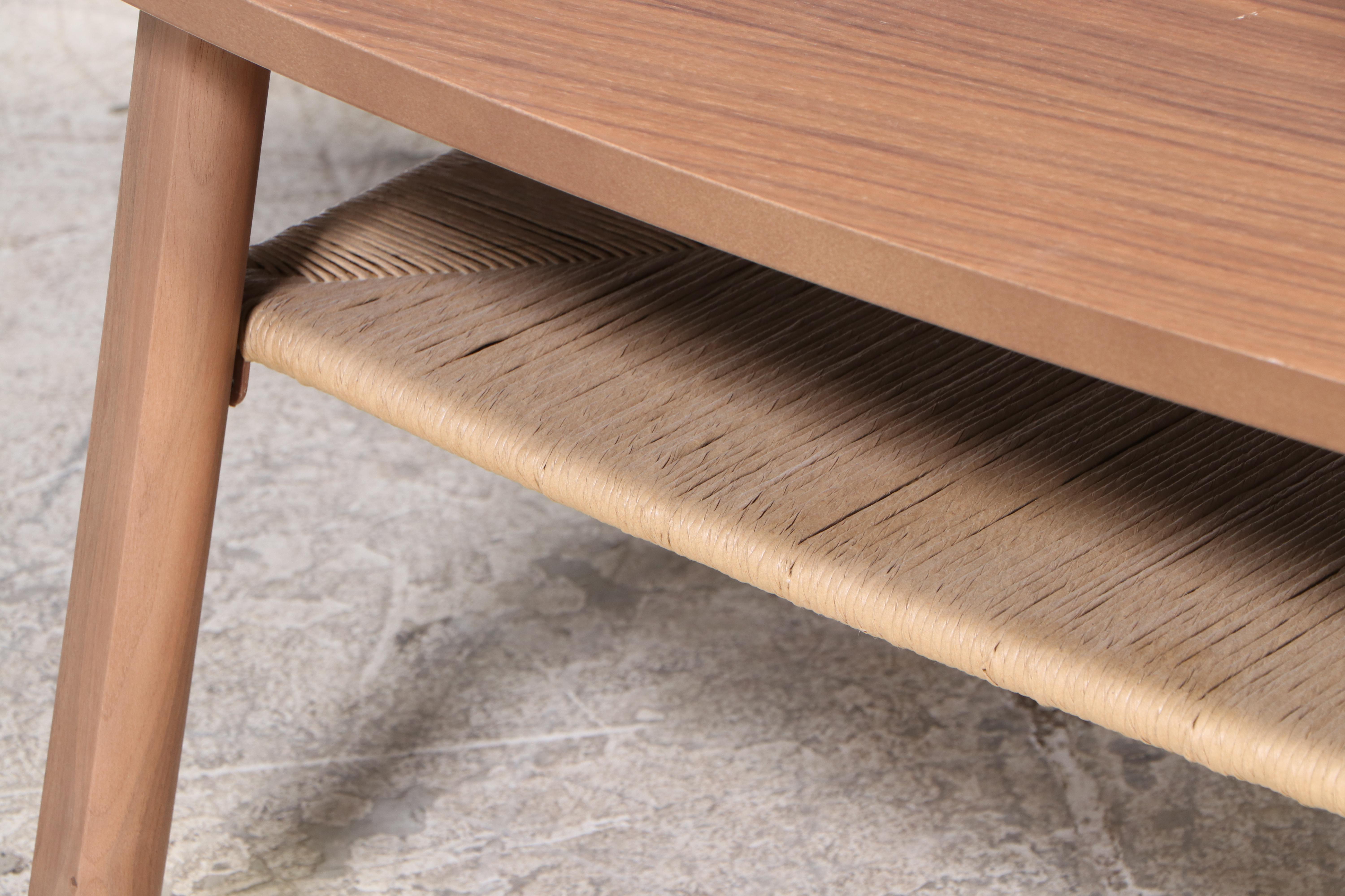 IKEA "Stockholm" Modernist Style Walnut and Papercord Coffee Table