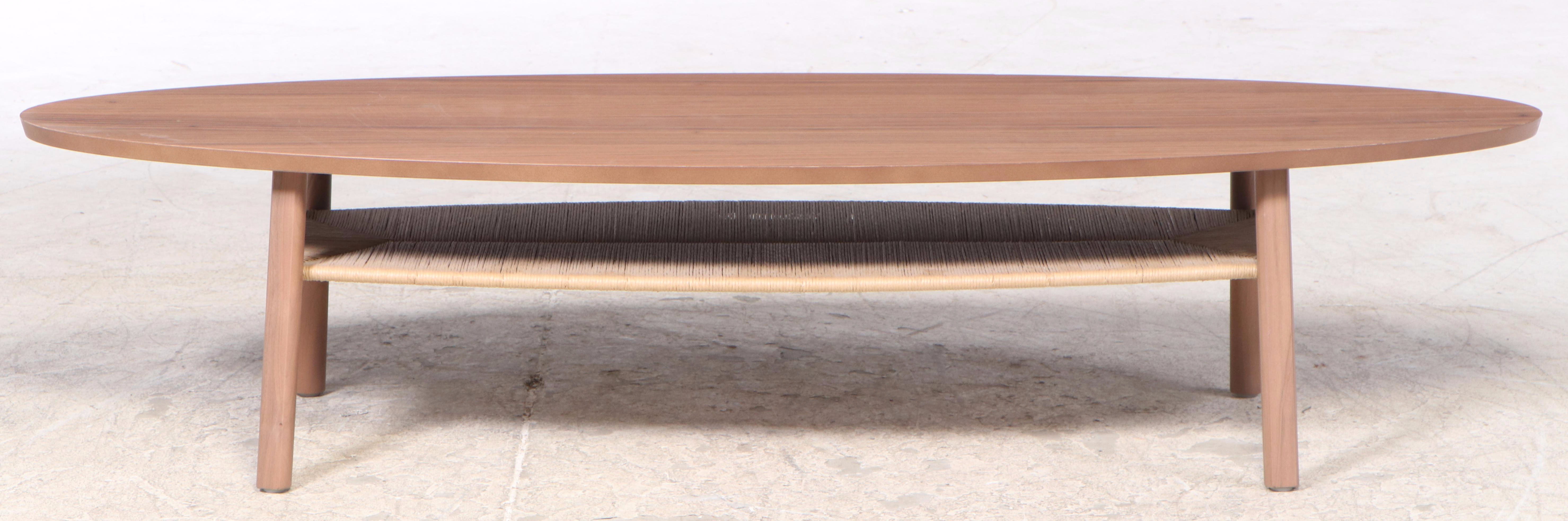 IKEA "Stockholm" Modernist Style Walnut and Papercord Coffee Table