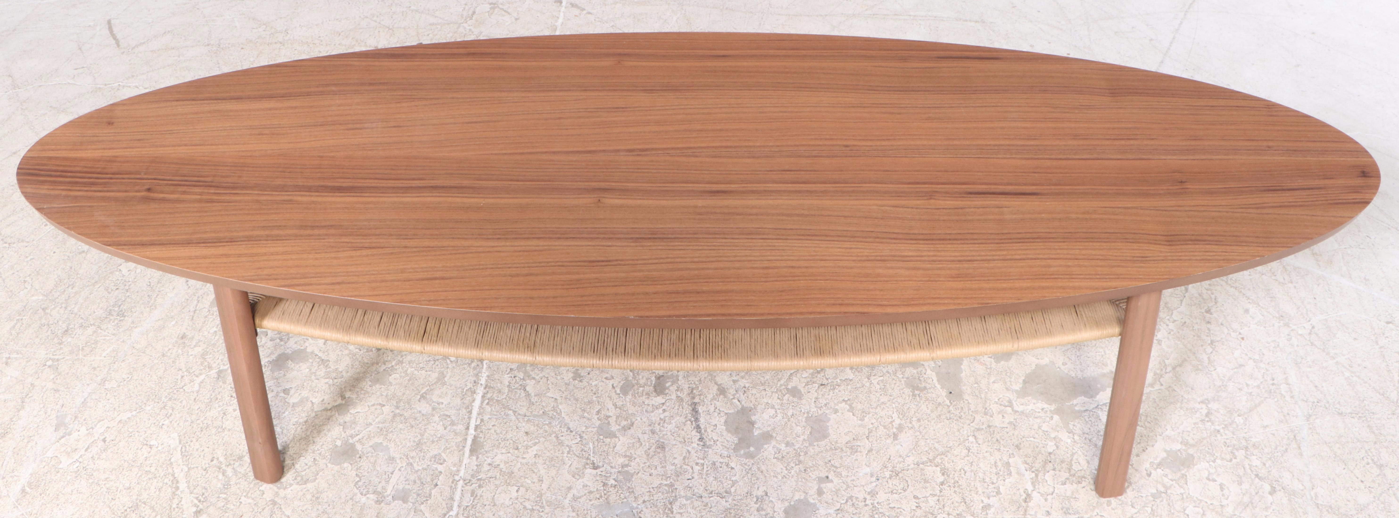 IKEA "Stockholm" Modernist Style Walnut and Papercord Coffee Table