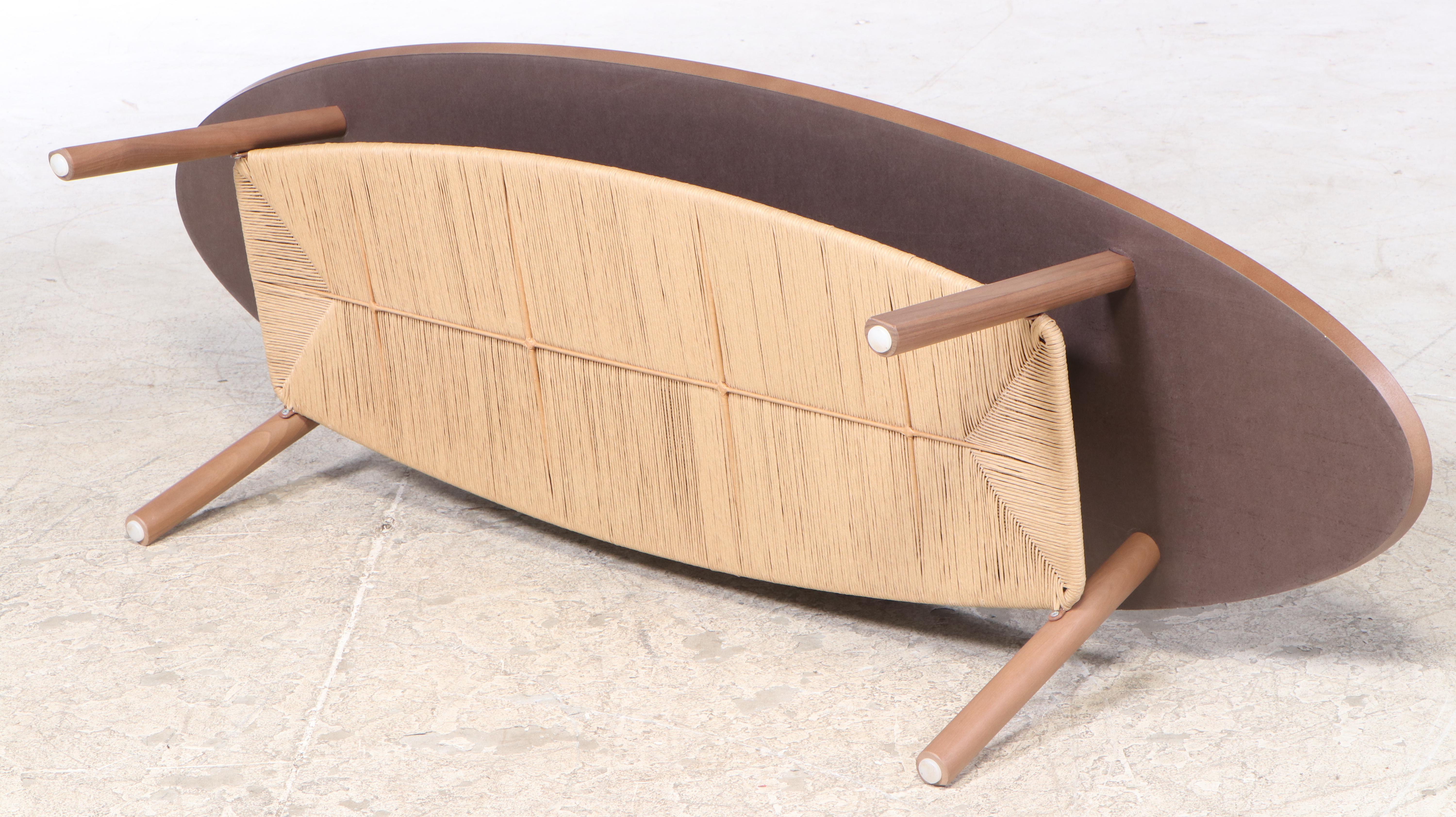 IKEA "Stockholm" Modernist Style Walnut and Papercord Coffee Table