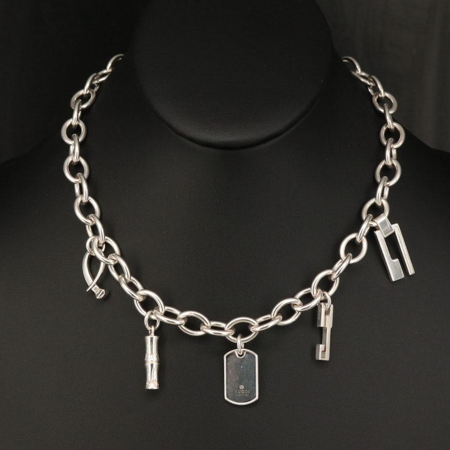 Gucci Sterling Charm Necklace