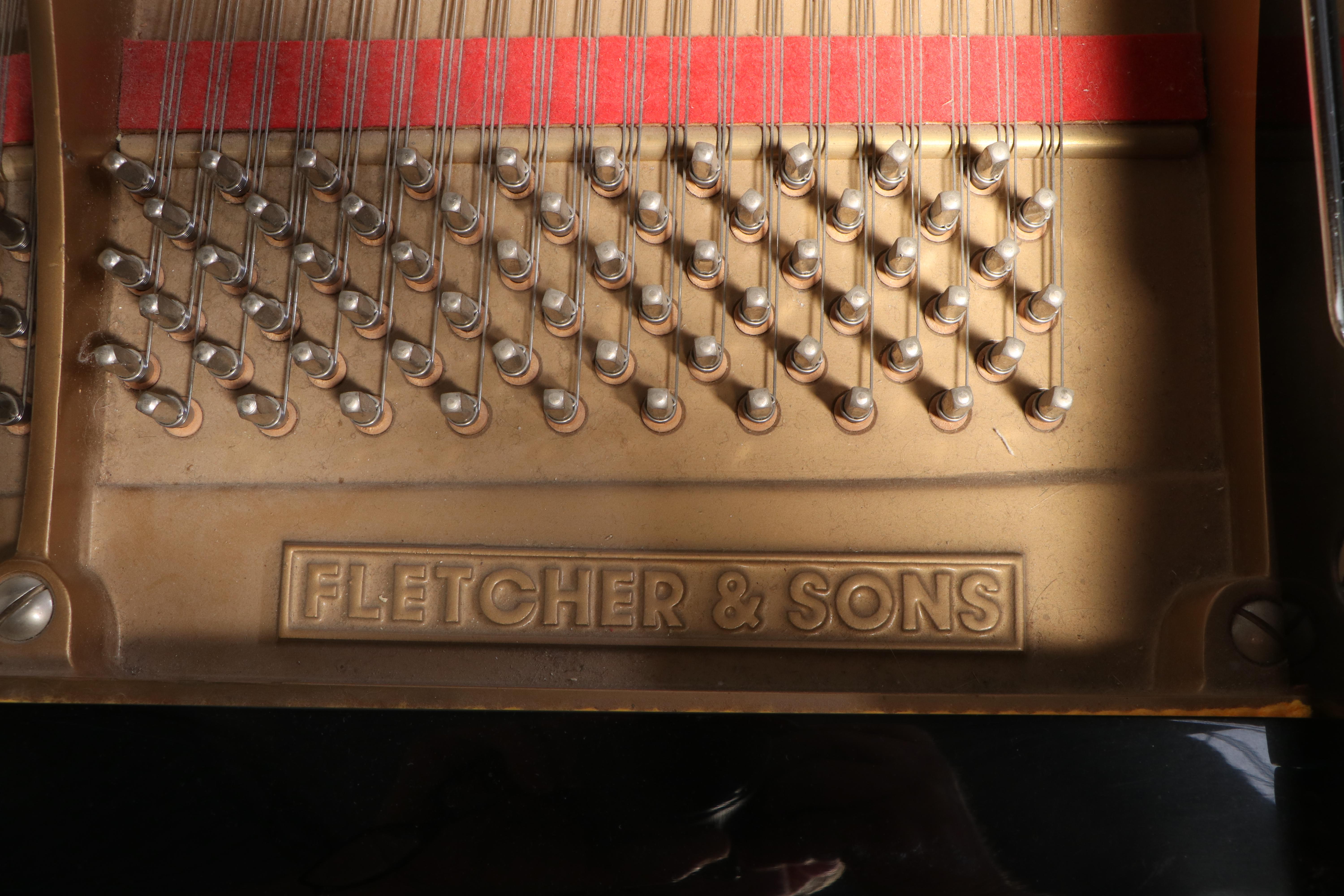 Hyundai G-80A Black Lacquer Baby Grand Piano With Bench, Late 20th Century