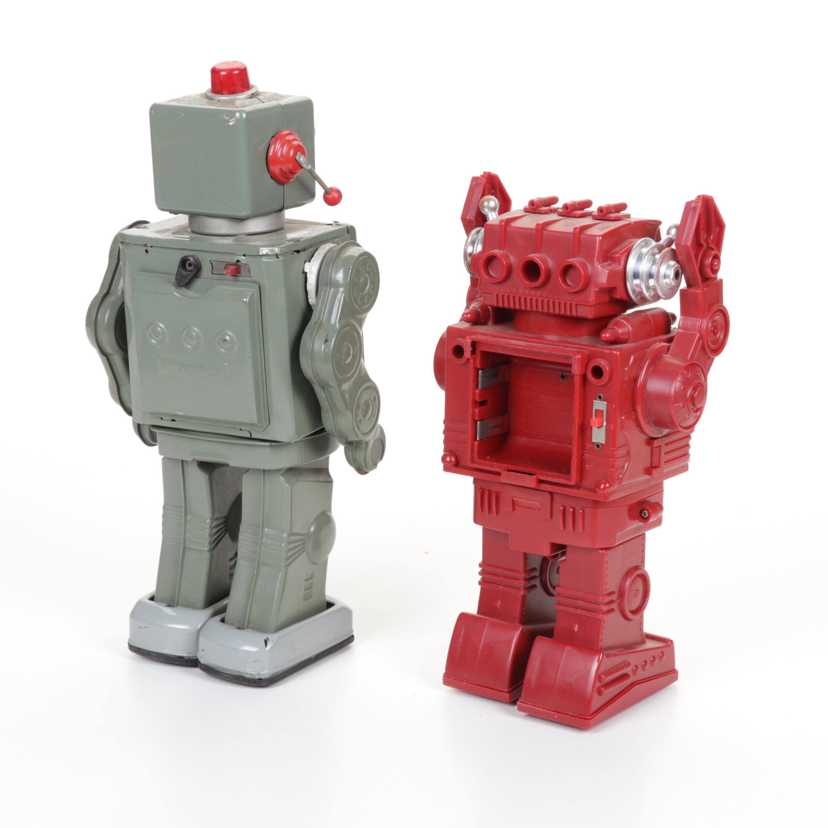 Saturn and Other Battery Operated Toy Robots, Mid to Late 20th Century