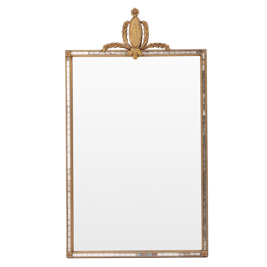 Neoclassical Style Gilt-Painted Mirror with Mosaic Border