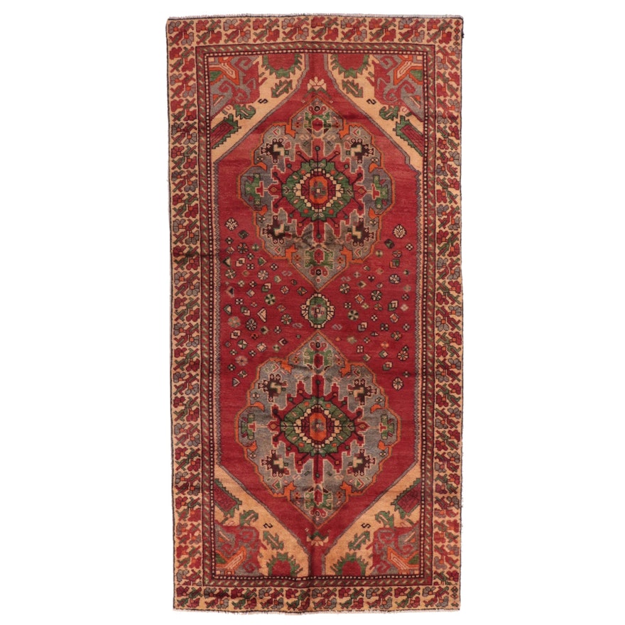 4'7 x 9'9 Hand-Knotted Persian Kurdish Long Rug