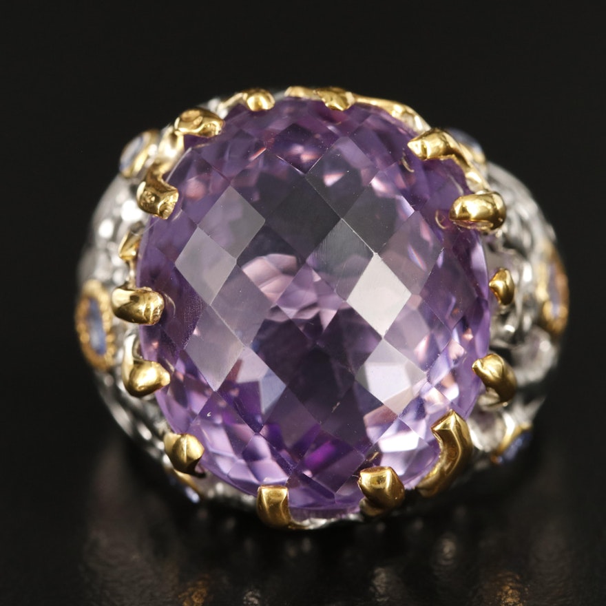 Sterling Amethyst and Tanzanite Ring