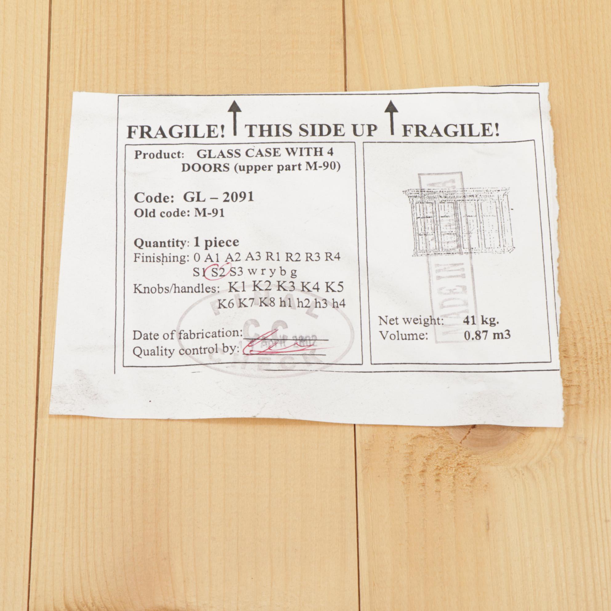 Romanian Rustic Pine China Cabinet, 21st Century