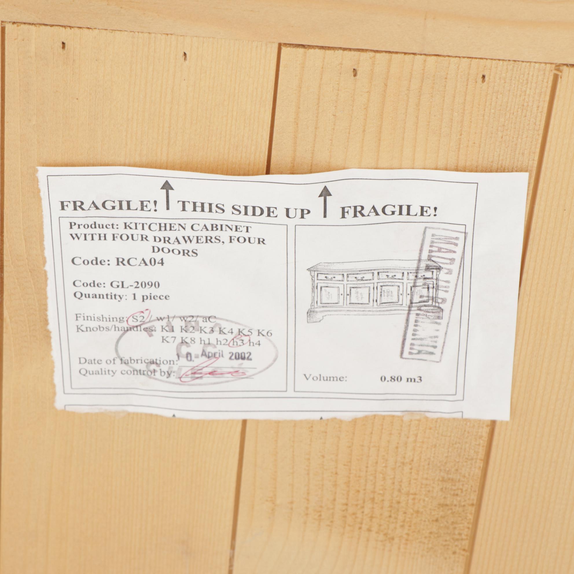 Romanian Rustic Pine China Cabinet, 21st Century