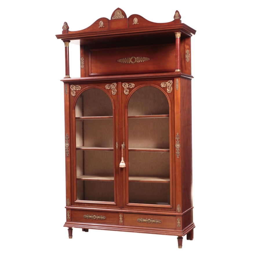 French Empire Style Mahogany and Brass-Mounted Display Cabinet