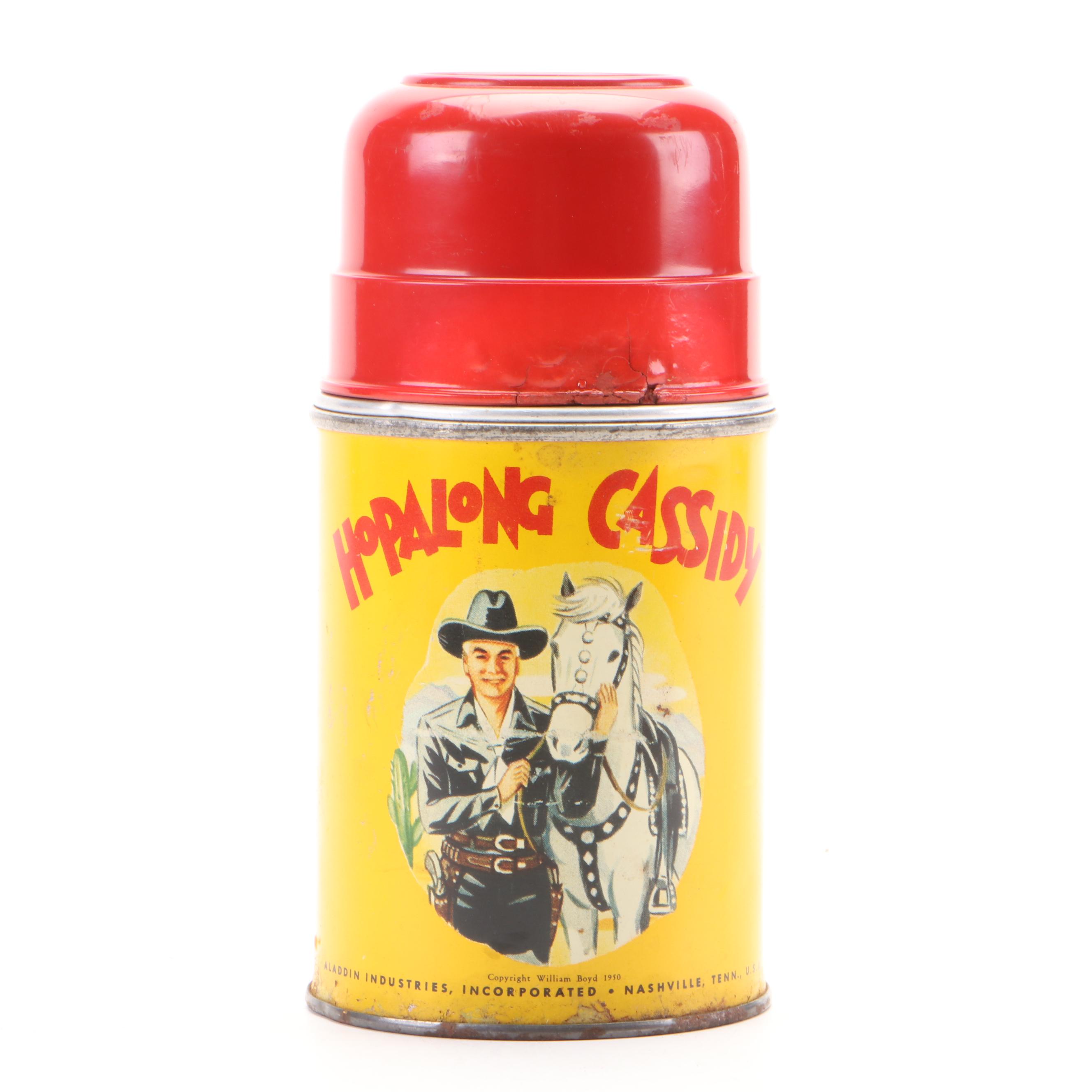 Aladdin "Hopalong Cassidy" Themed Lunchbox and Thermos, 1950s