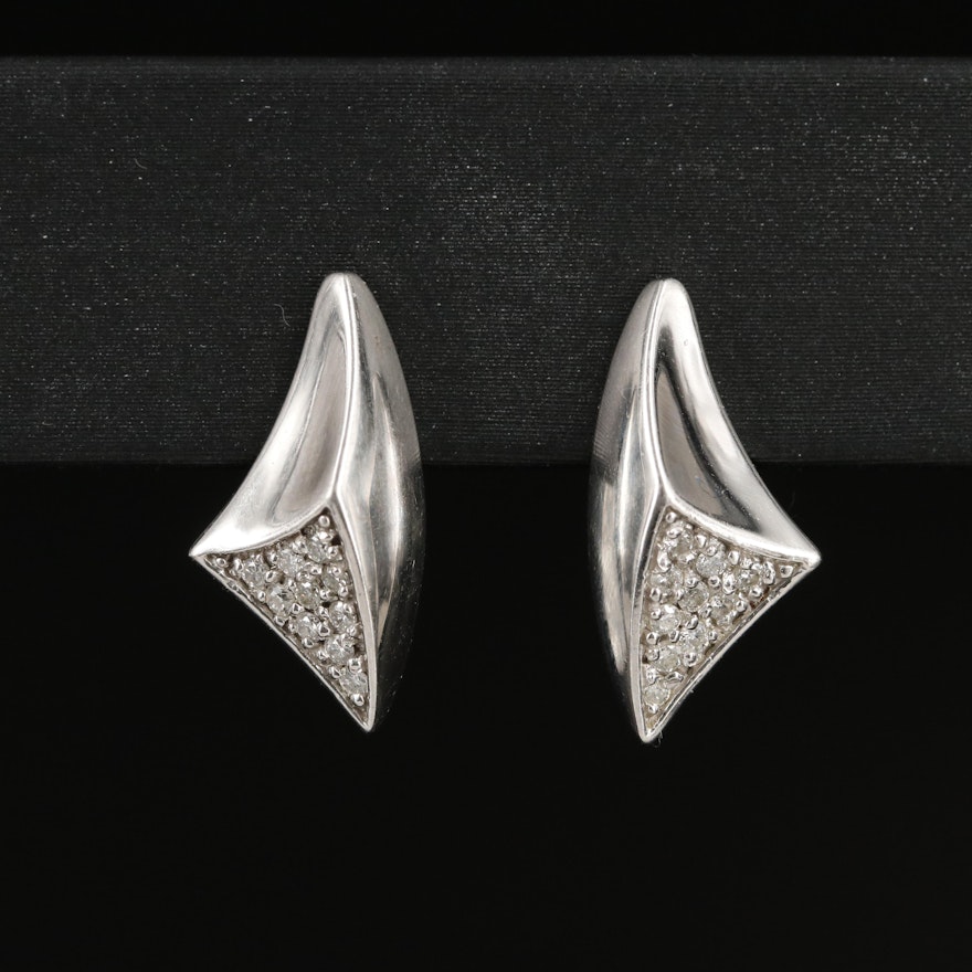 10K 0.20 CTW Diamond Triangular Earrings