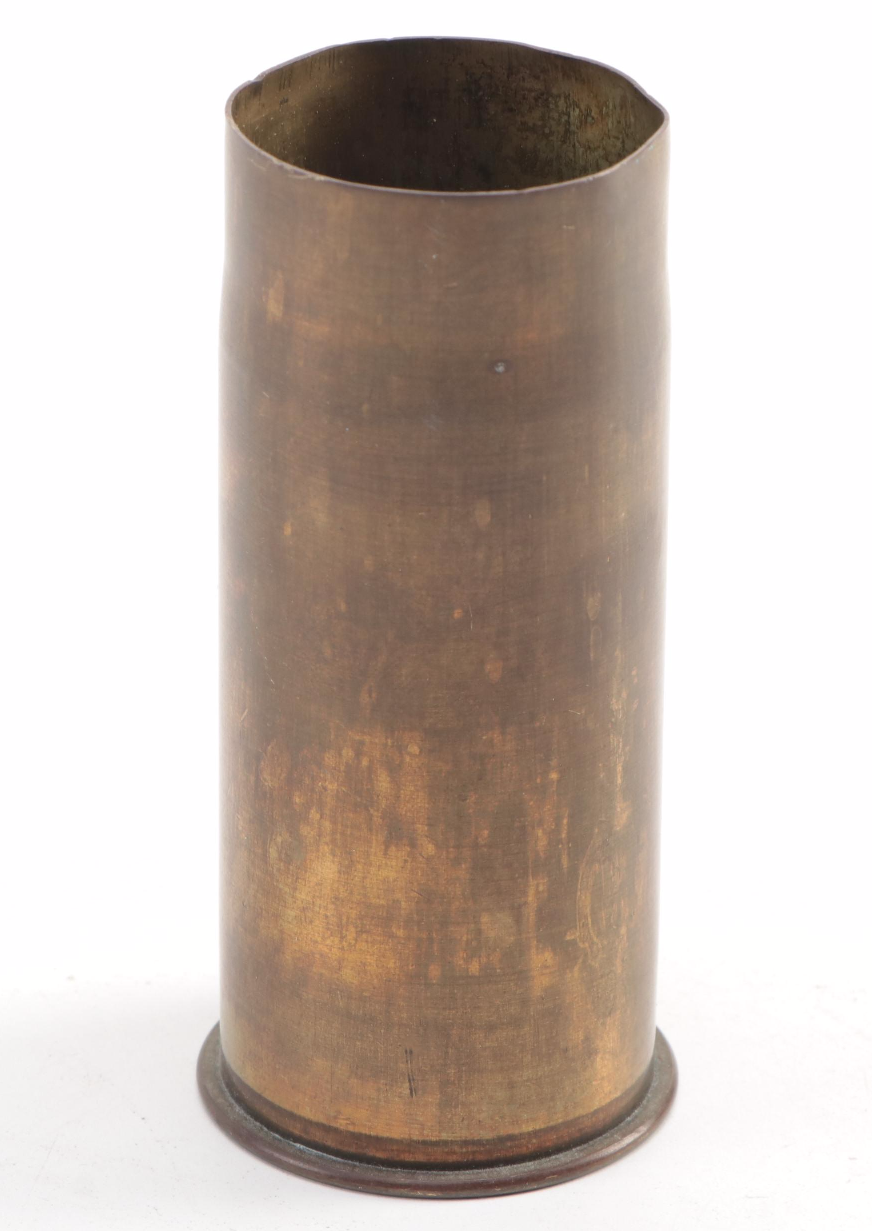 French WWI 37mm Brass Artillery Shell Vases, 1917 and 1918