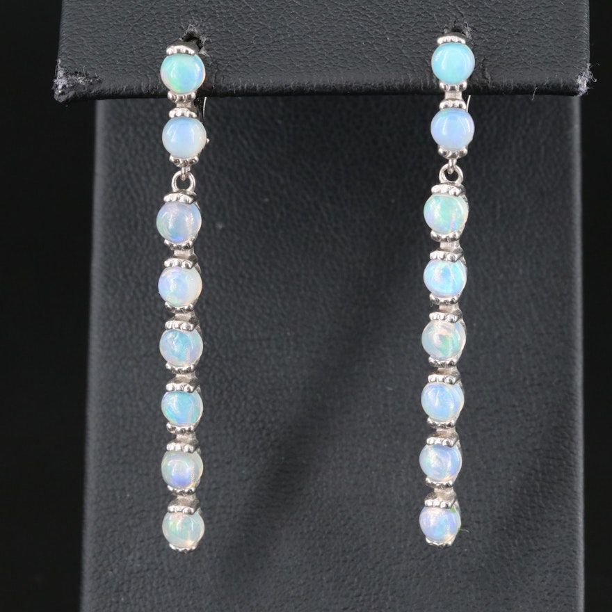 Sterling Opal Drop Earrings