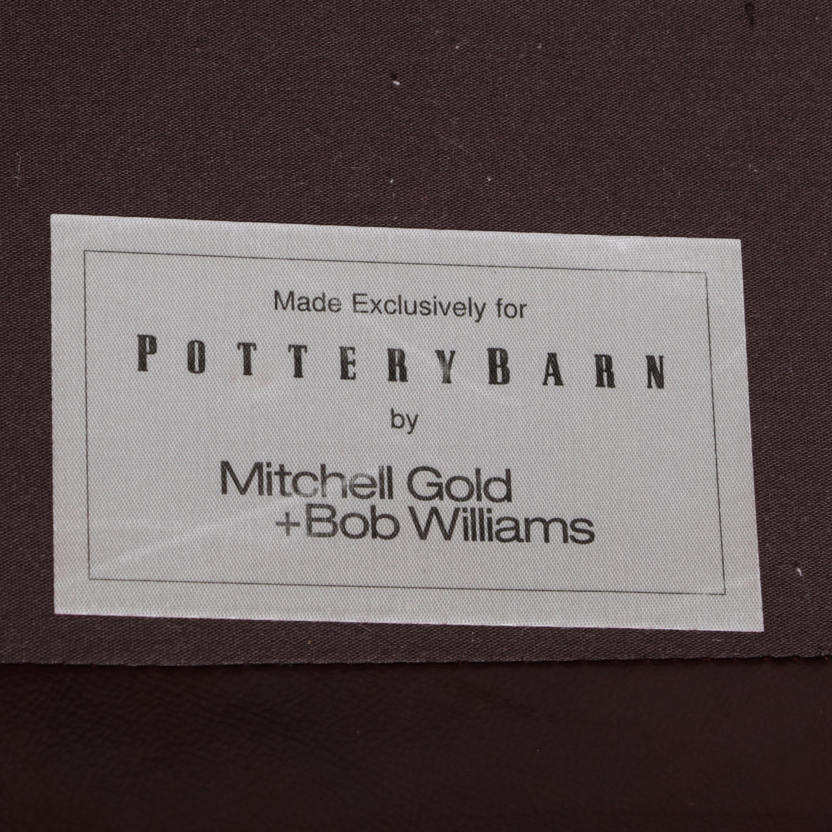 Mitchell Gold + Bob Williams for Pottery Barn Maroon Leather Sofa