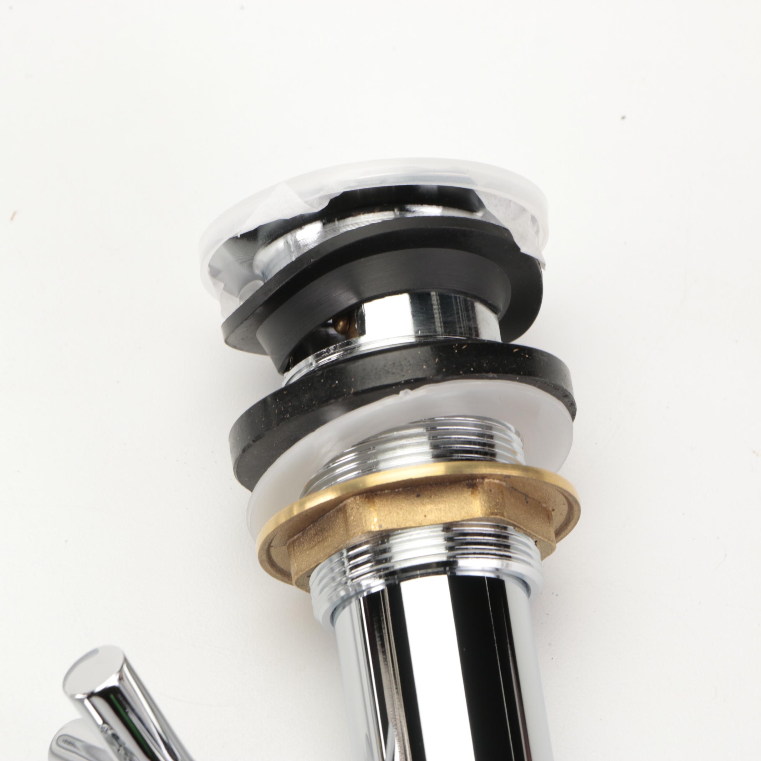 Chrome Single Hole Vessel Filler Faucet with Pop-Up Drain