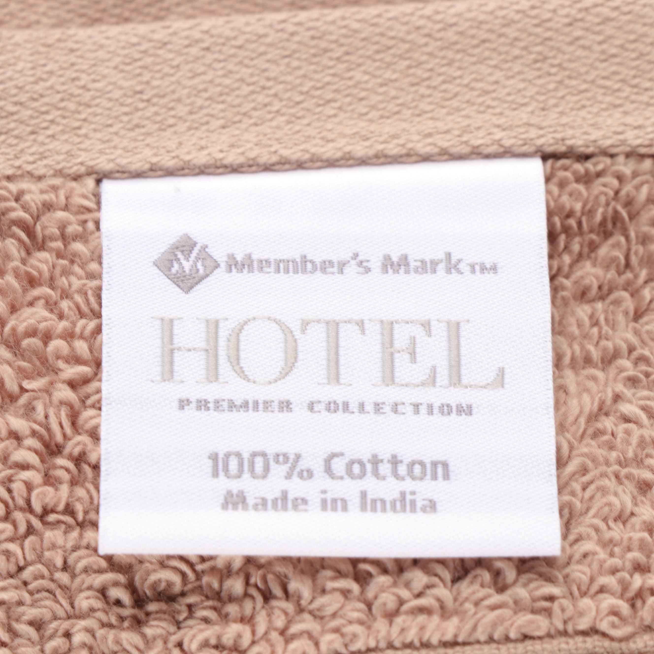 Member's Mark Hotel Premier Collection White Washcloths and Brown Hand Towels