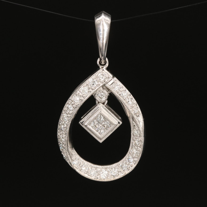 18K 0.51 CTW Diamond Pendant Necklace