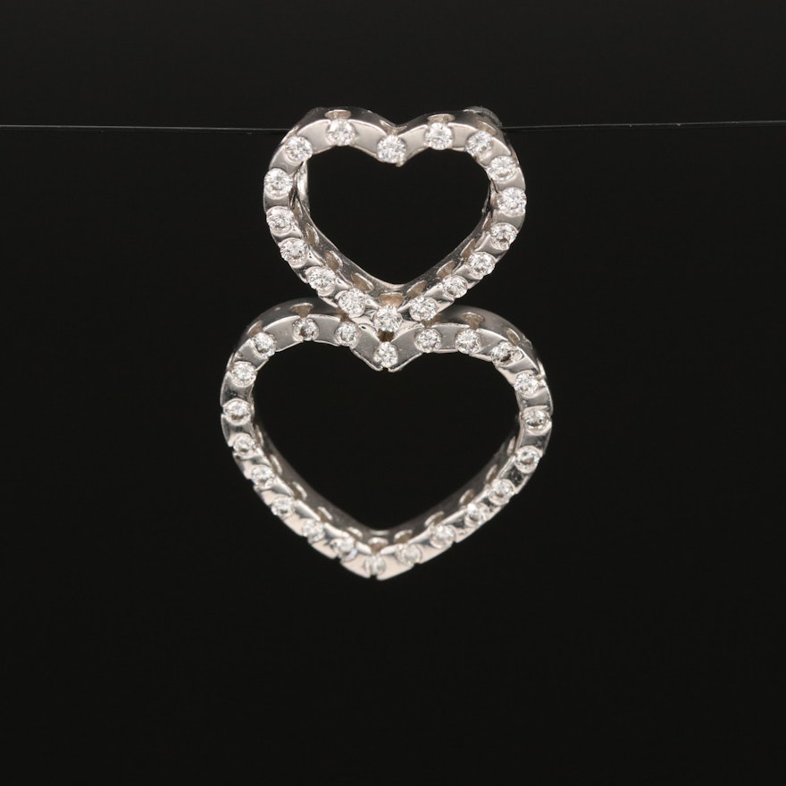 14K 0.26 CTW Diamond Double Heart Pendant