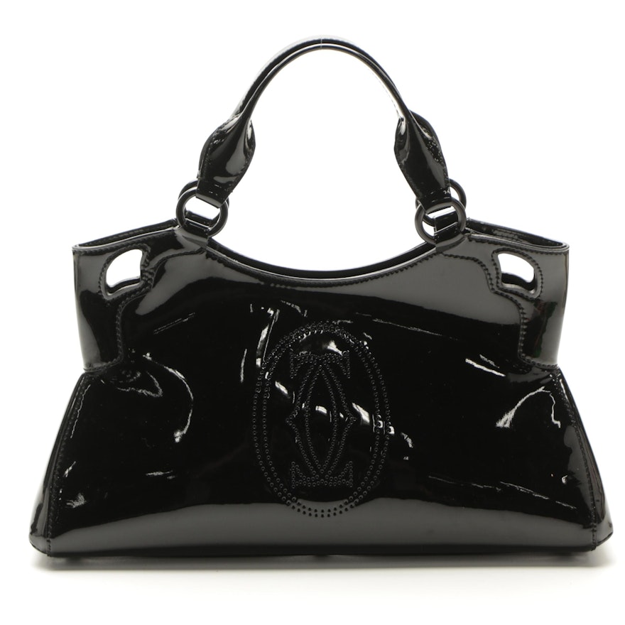 Cartier Marcello de Cartier Small Handbag in Black Patent Leather