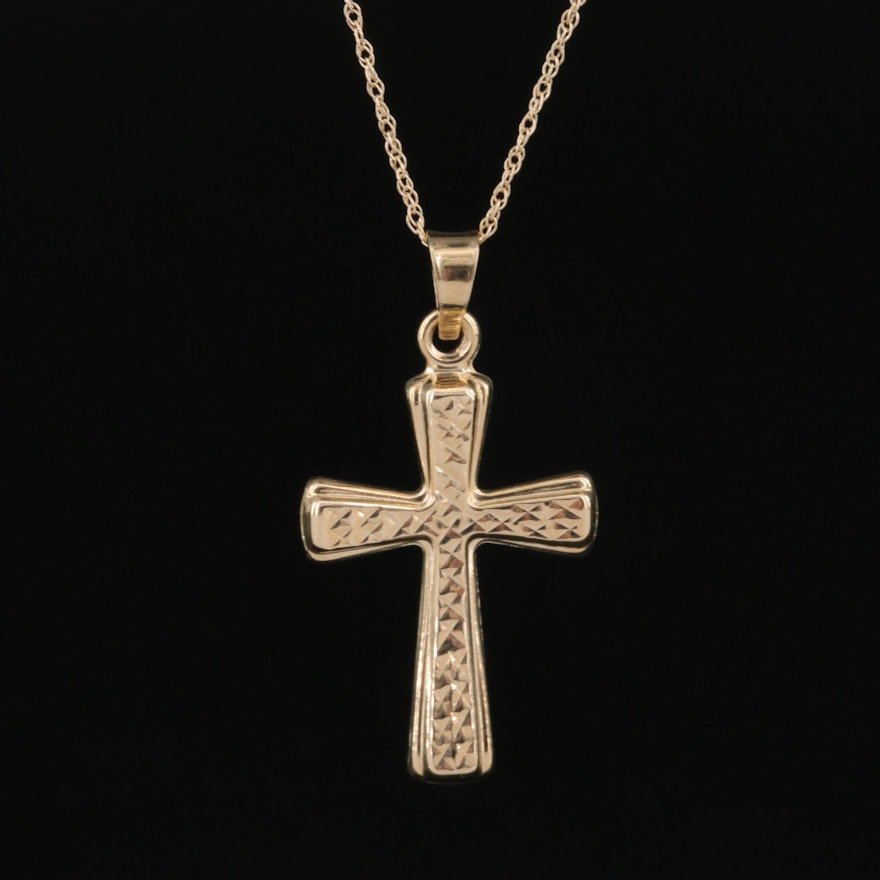 14K Cross Pendant Necklace