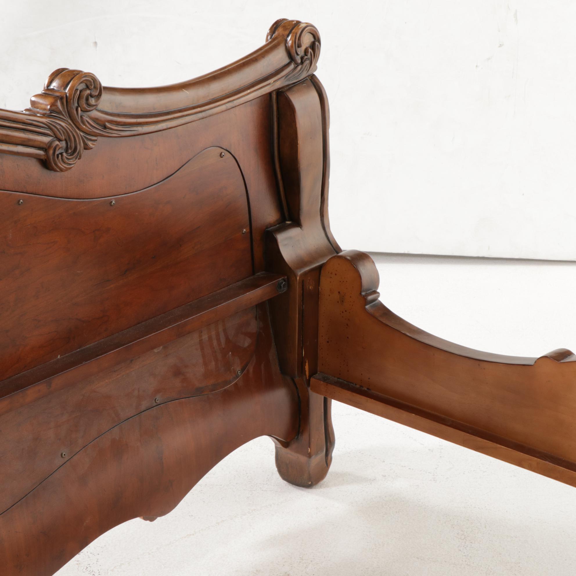 Michael Amini for AICO "Palais Royale" Rococo Style King Size Bed in Cognac