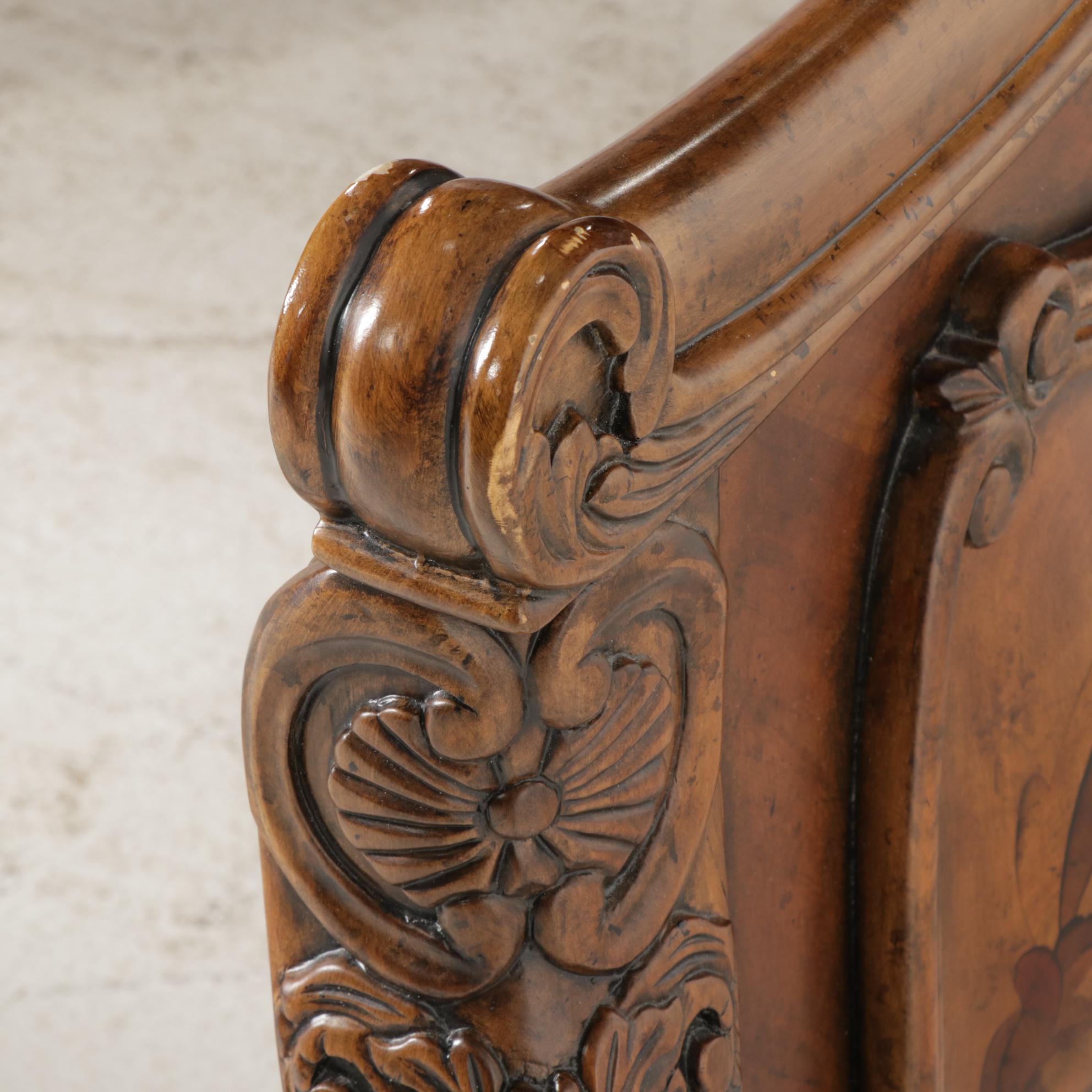 Michael Amini for AICO "Palais Royale" Rococo Style King Size Bed in Cognac