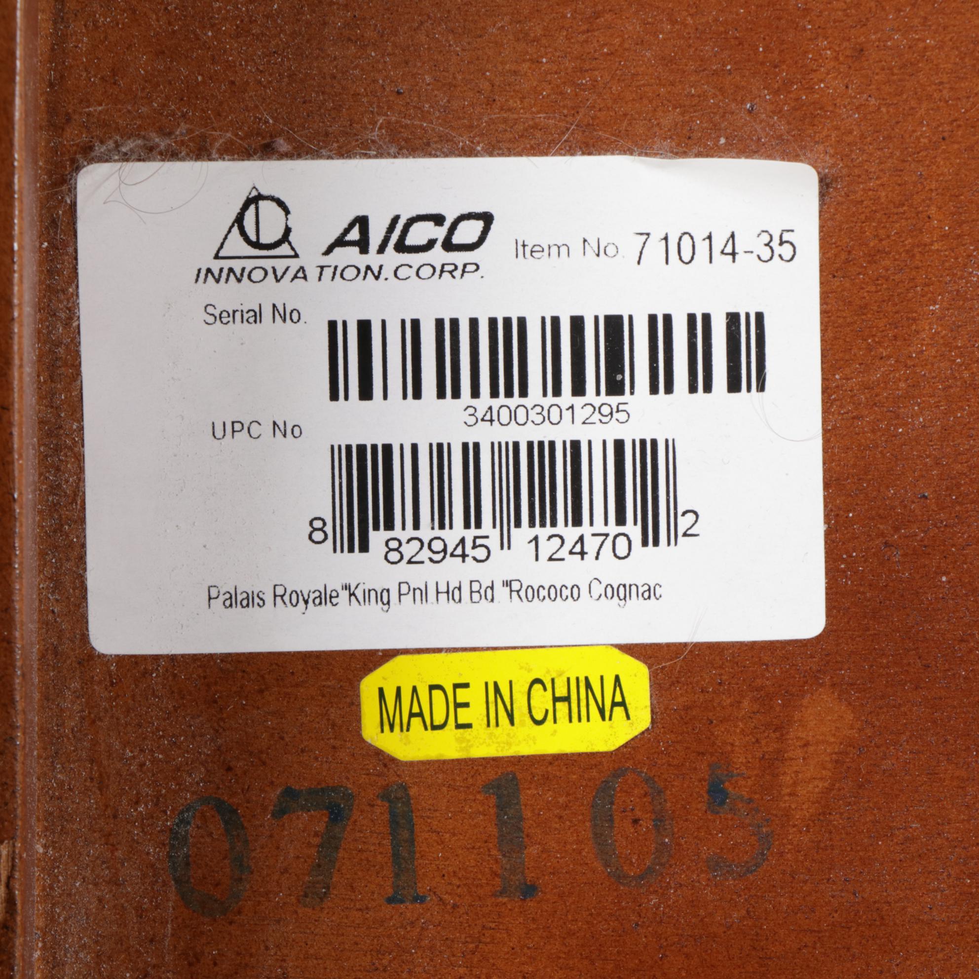 Michael Amini for AICO "Palais Royale" Rococo Style King Size Bed in Cognac