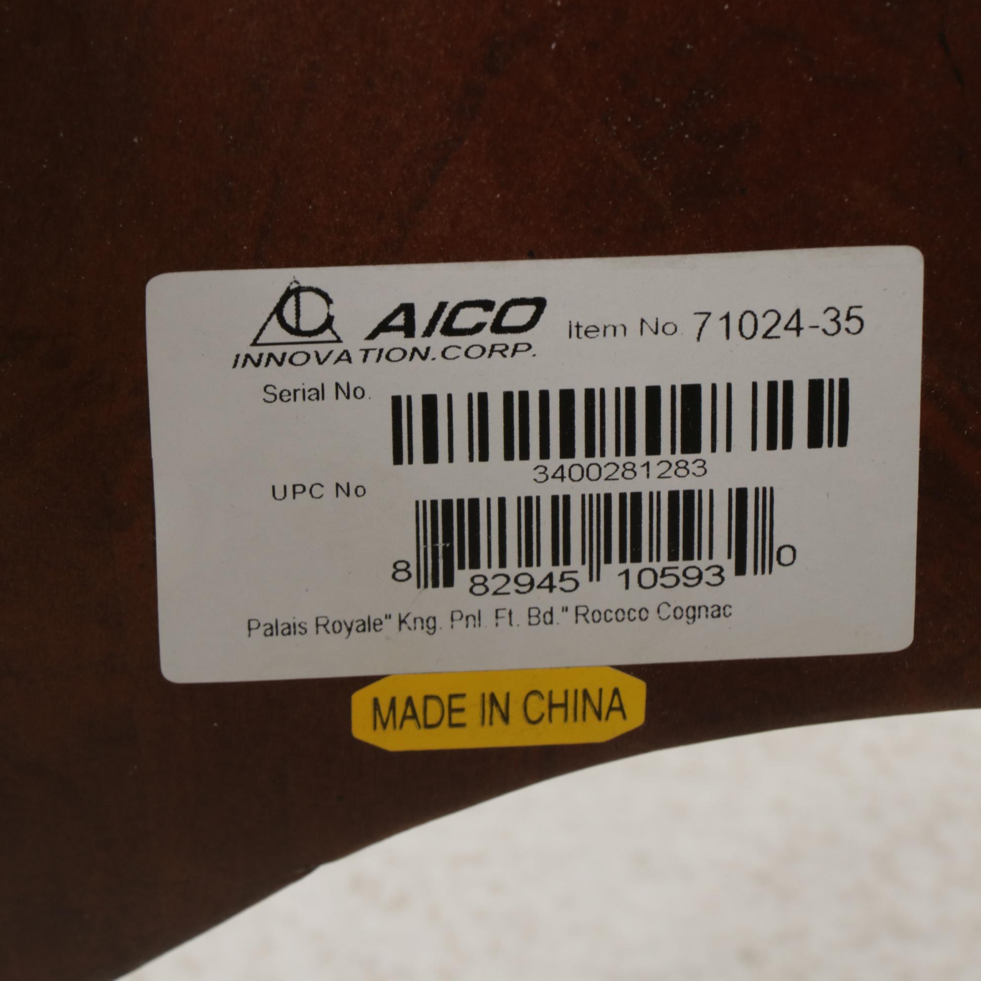 Michael Amini for AICO "Palais Royale" Rococo Style King Size Bed in Cognac