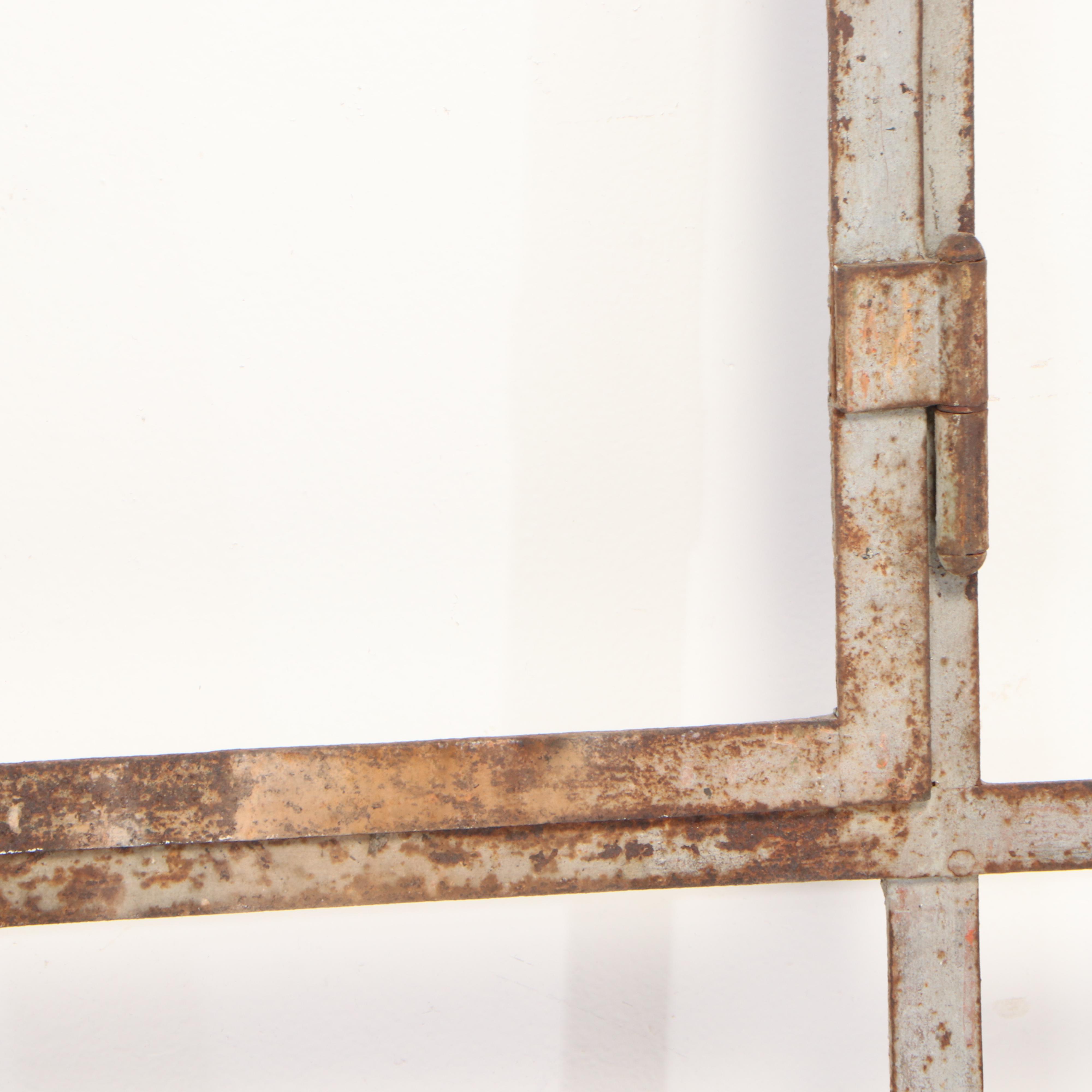 Four Metal Nine-Panel Arched Window Frames, 20th Century