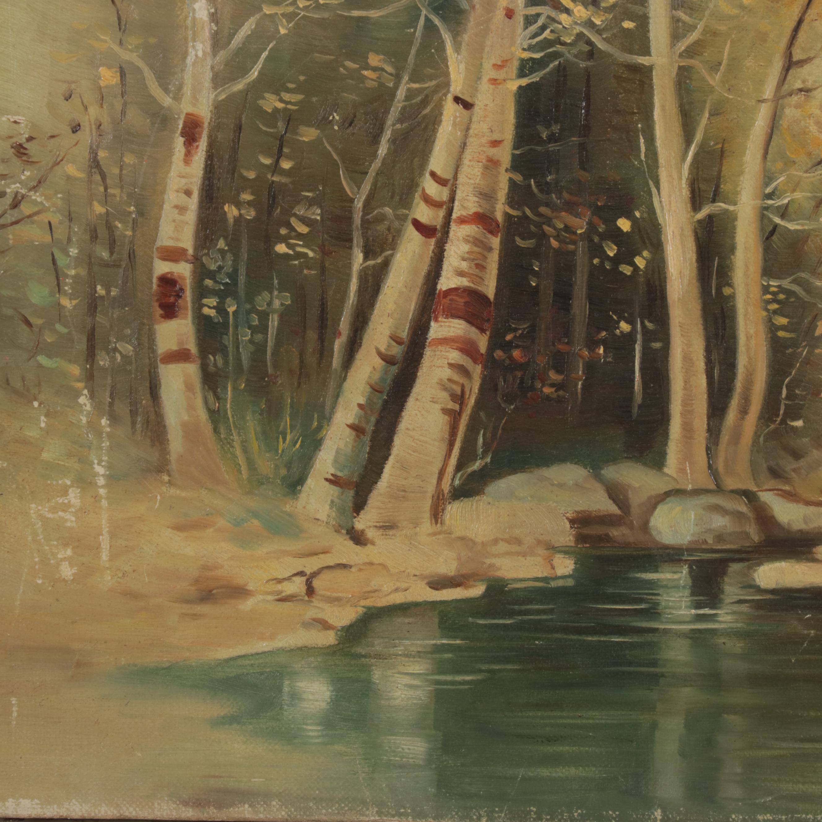 Sybil Rinehart Landscape Oil Painting of Cattle