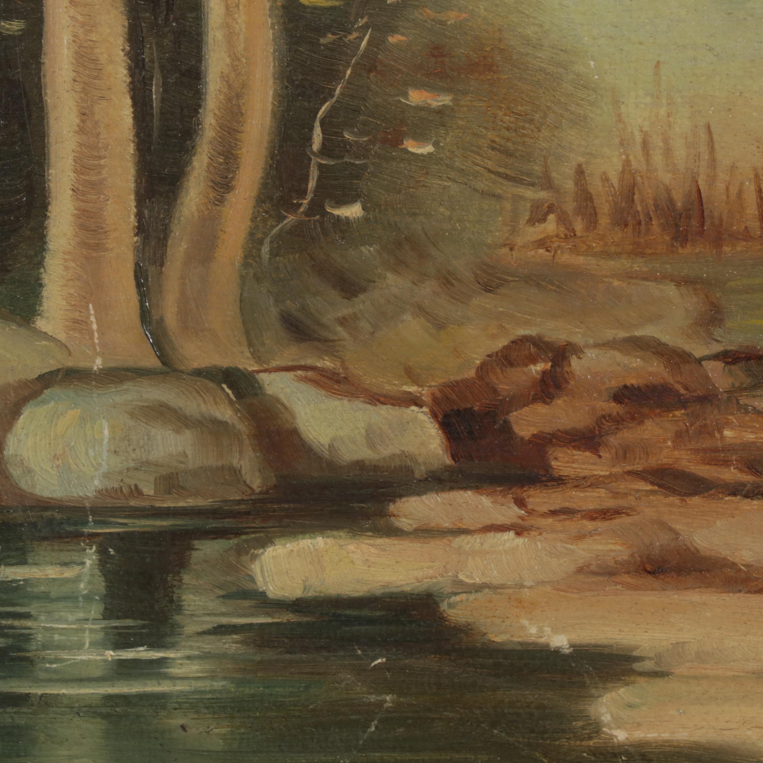 Sybil Rinehart Landscape Oil Painting of Cattle