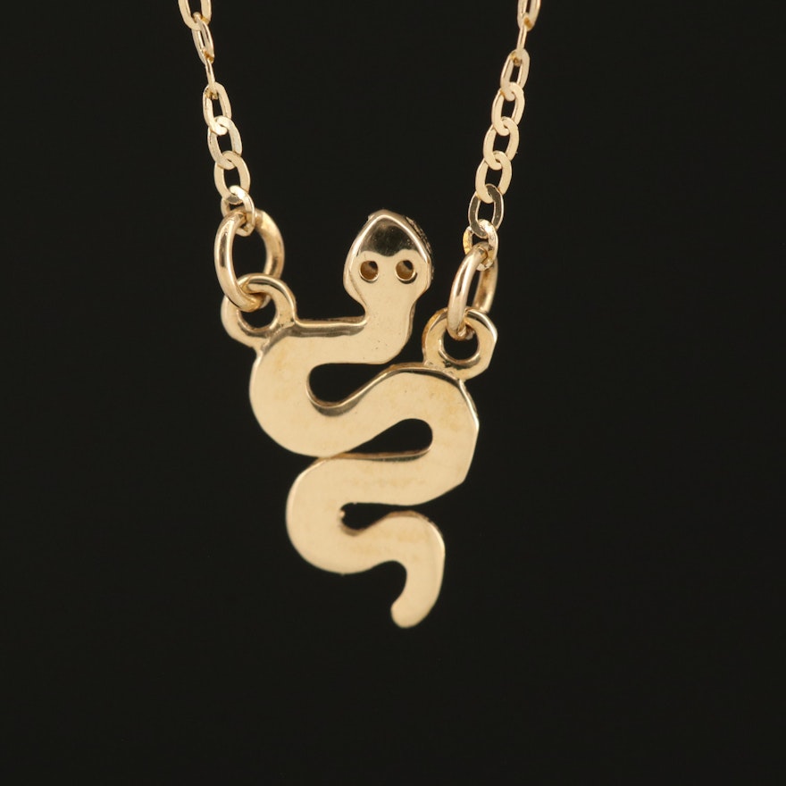 14K Snake Necklace