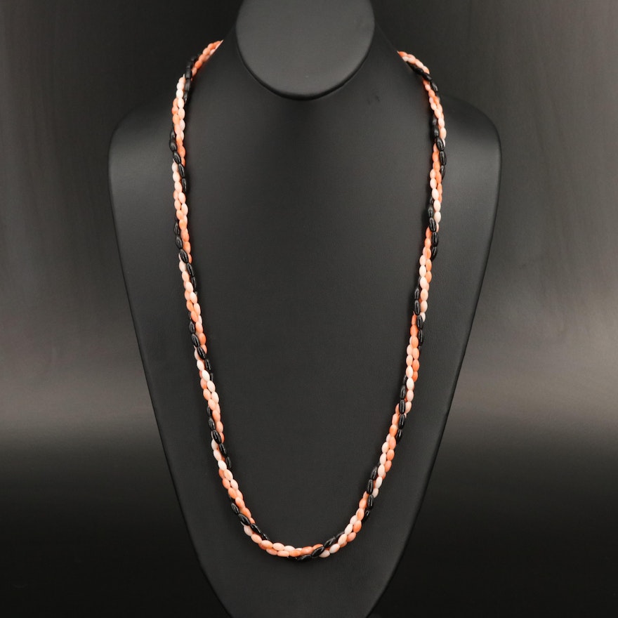 Coral Torsade with 14K Clasp