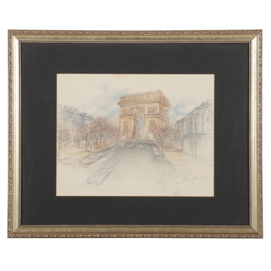 Offset Lithograph After Bernadette Voz of the Arc de Triomphe, Late 20th Century