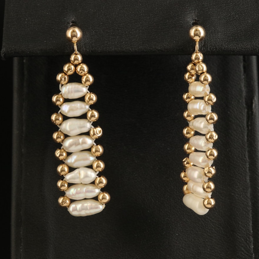 14K Baroque Pearl Earrings