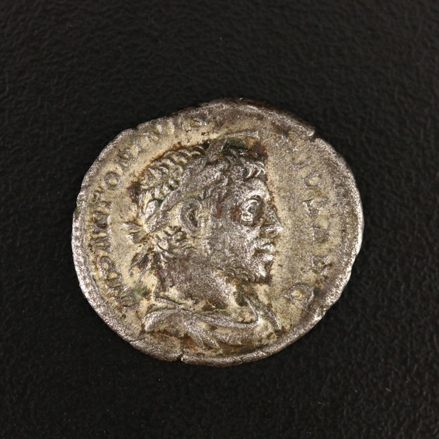 Ancient Roman AR Denarius of Elagabalus, 218–222 AD