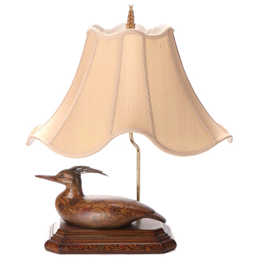 Bradburn Gallery Hand-Decorated Composite Bird Table Lamp, Contemporary