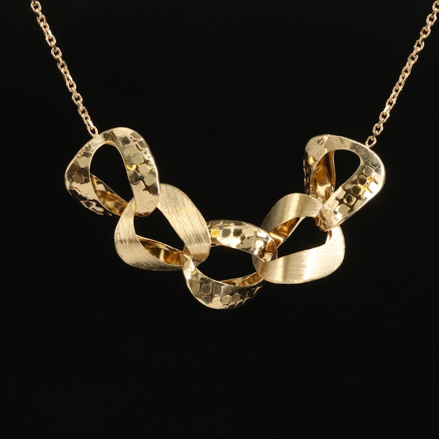 Italian 14K Curb and Cable Chain Necklace